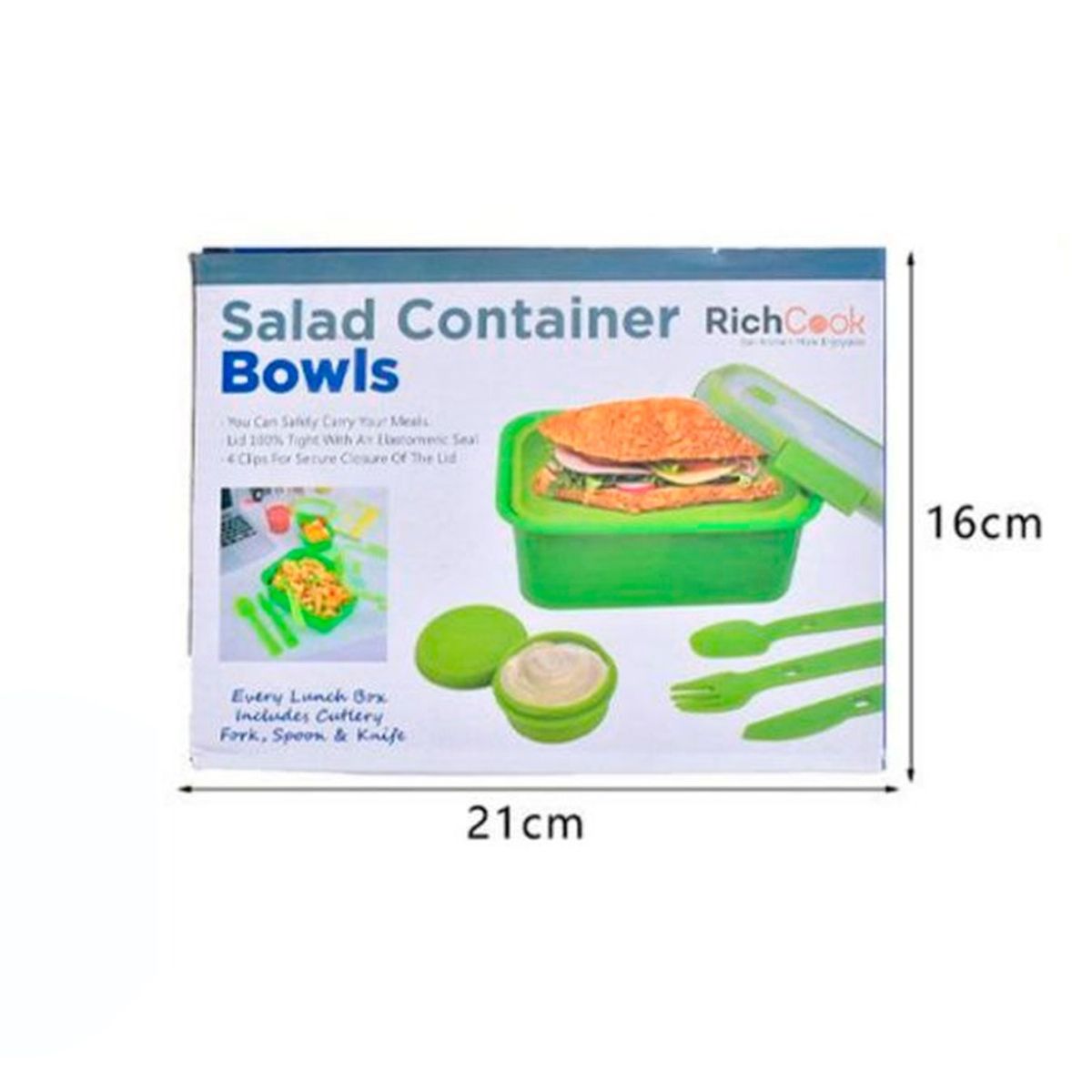 GENERICO - Taper Contenedor Hermético De Alimentos Duradero Con Cubiertos