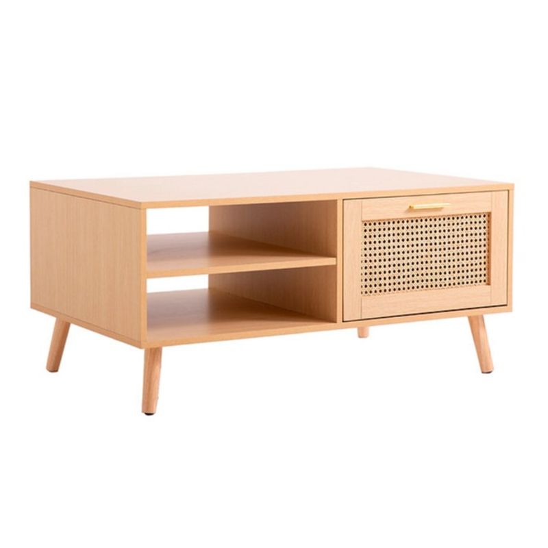 GENERICO - Mesa De Centro Rectangular Rattan 100X46X60- Natural