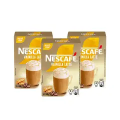 NESCAFE - Pack 3 Cajas Café Nescafé Instantáneo Vainilla Latte 148g x3