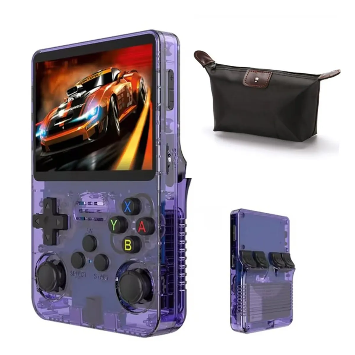 BRO TOUMI - Consola Portatil Retro Game R36S 64GB Morado y Estuche