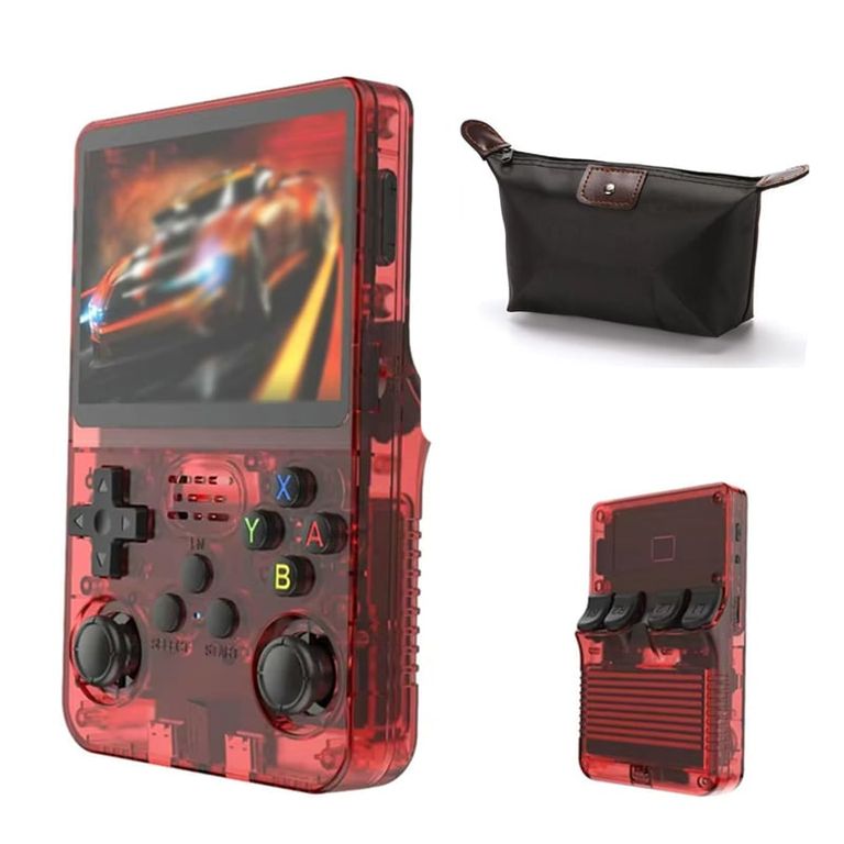 BRO TOUMI Consola de videojuegos Game R36S 64GB Rojo y Estuche