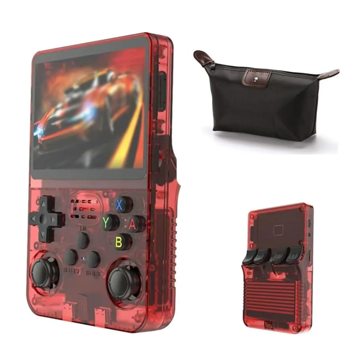 BRO TOUMI - Consola Portatil Retro Game R36S 64GB Rojo y Estuche