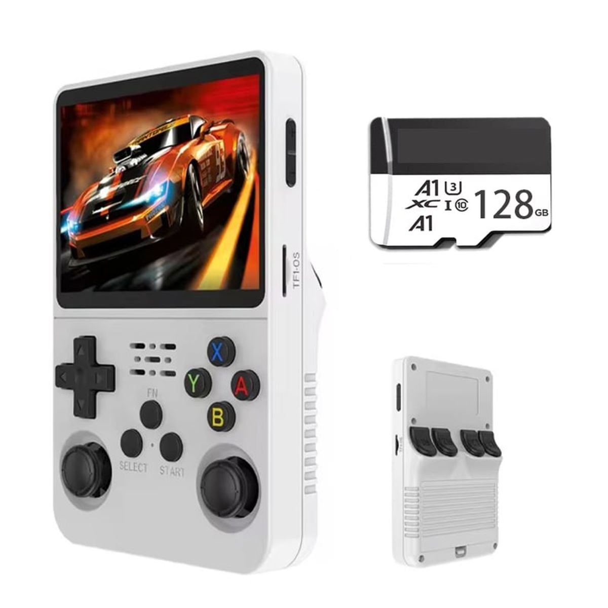 BRO TOUMI - Consola Portatil Retro Game R36S 128GB Blanco
