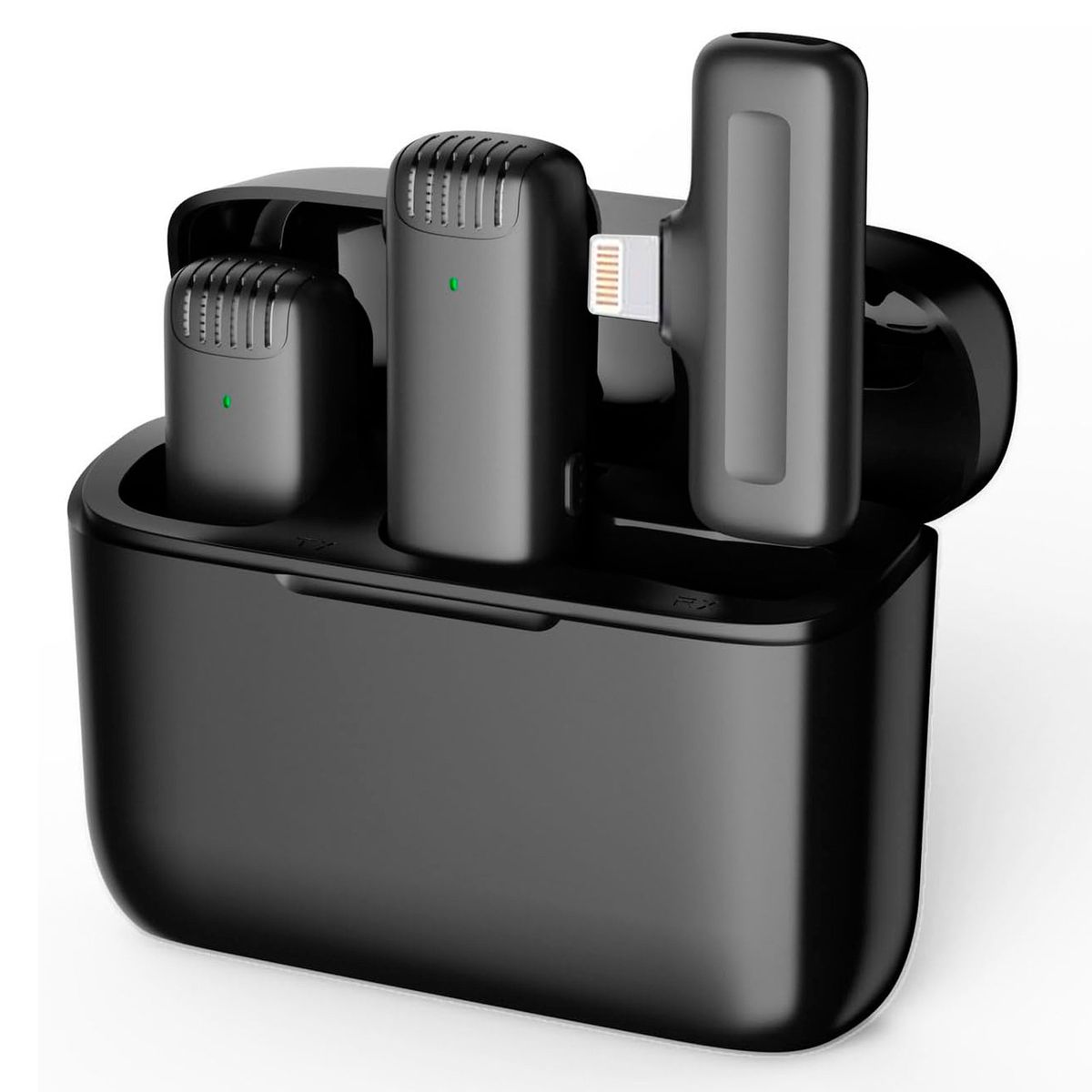 TECNOLAB - Kit 2 Microfonos Inalámbrico Estuche Compatible Con iPhone