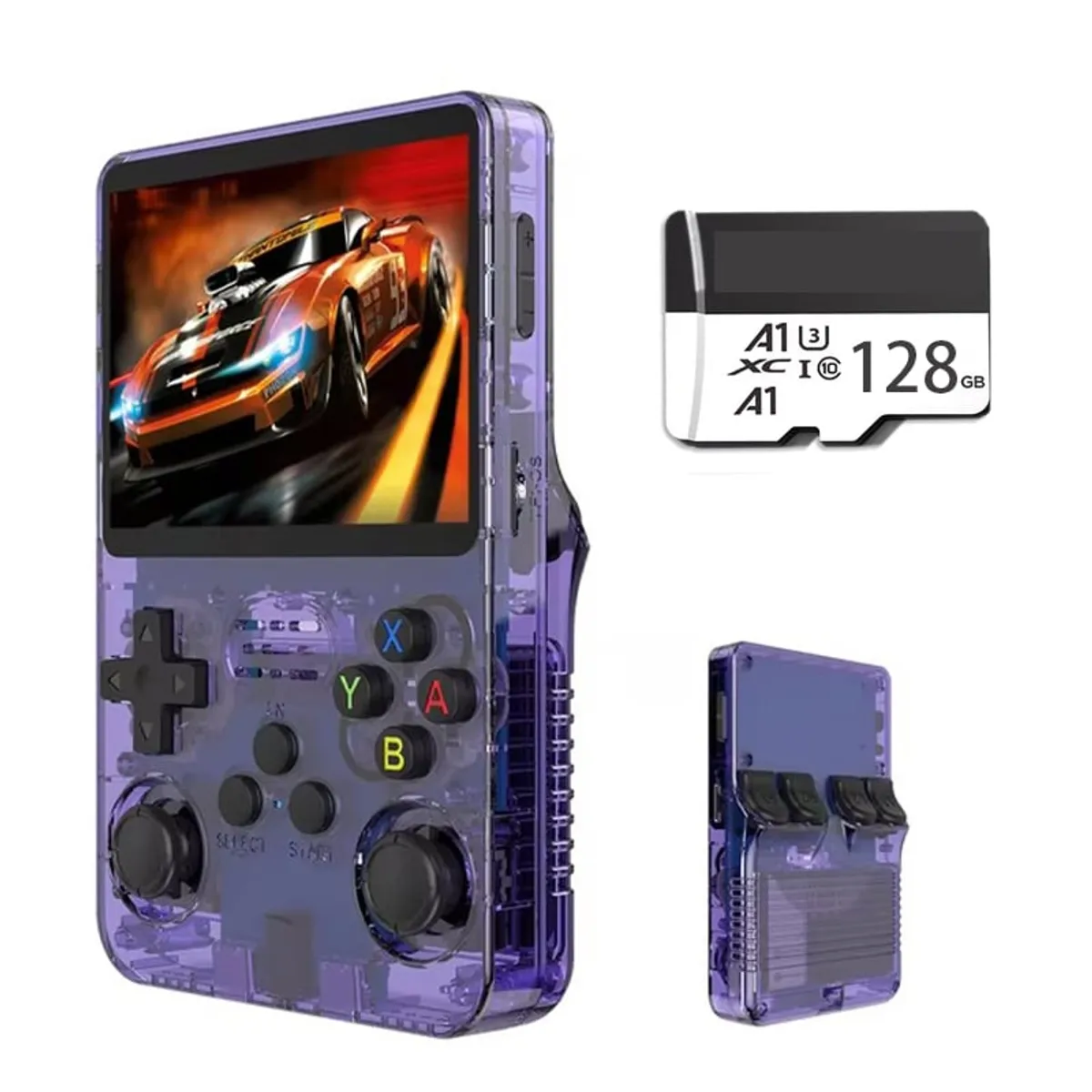 BRO TOUMI - Consola Portatil Retro Game R36S 128GB Morado