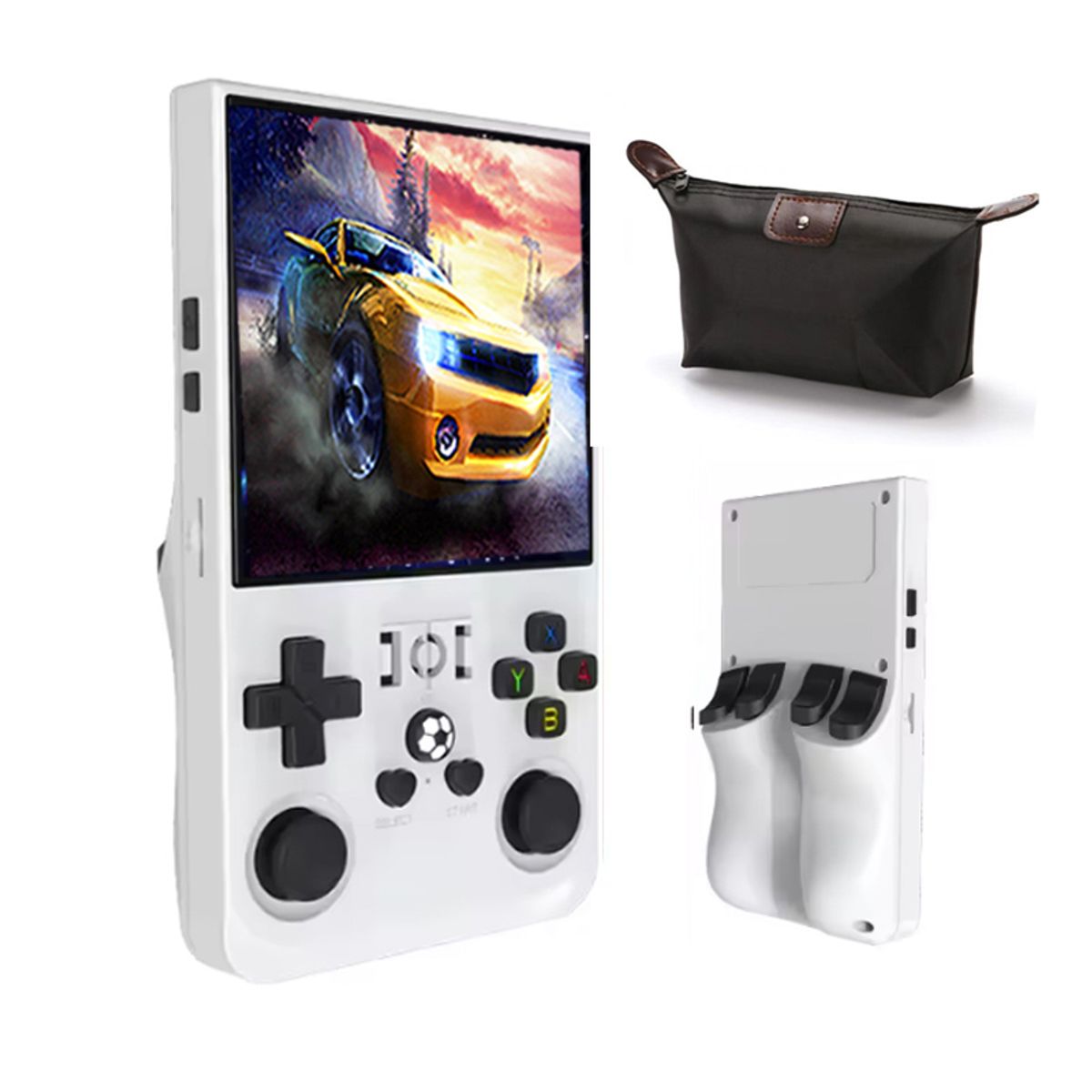 BRO TOUMI - Consola Portatil Retro Game R36S Pro 64GB Blanco y Estuche