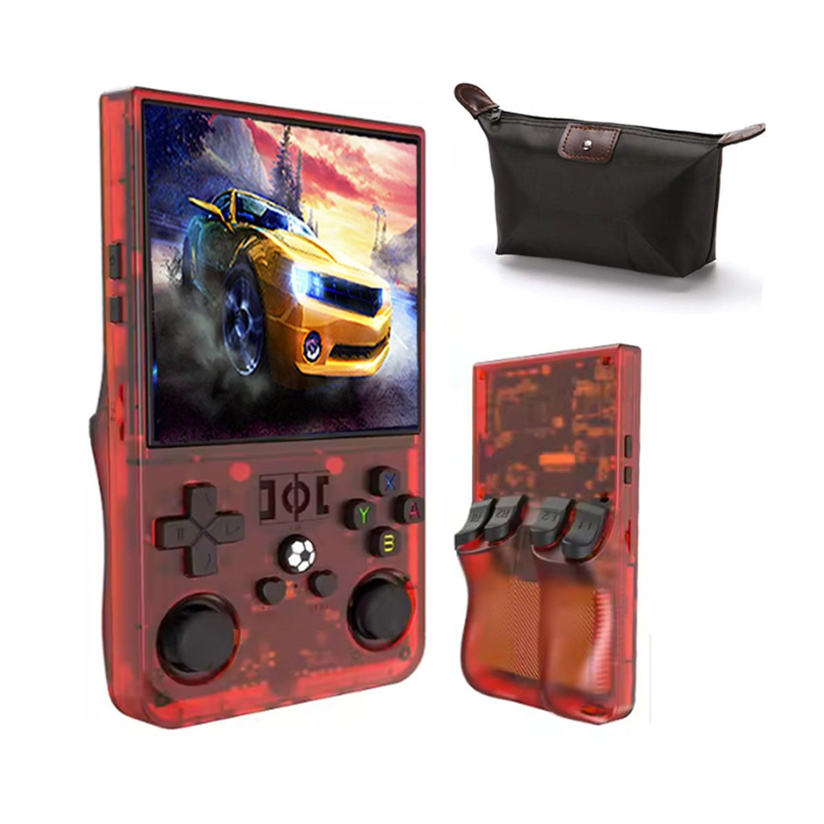 BRO TOUMI - Consola Portatil Retro Game R36S Pro 64GB Rojo y Estuche