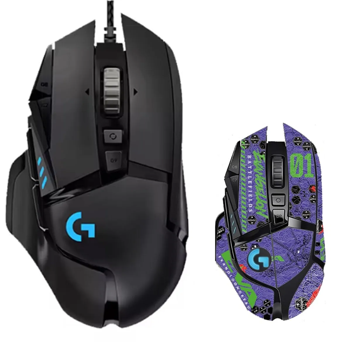 LOGITECH - Mouse Gamer Logitech G502 Hero Y Pegatinas antideslizantes -Morado