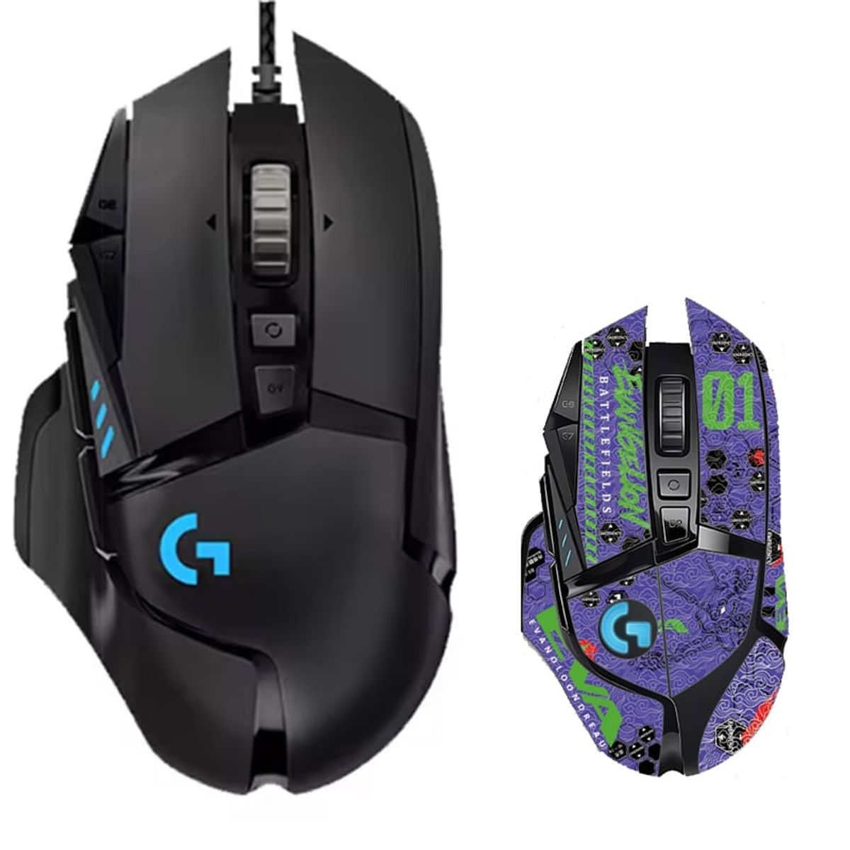 LOGITECH - Mouse Gamer Logitech G502 Hero Y Pegatinas antideslizantes -Morado