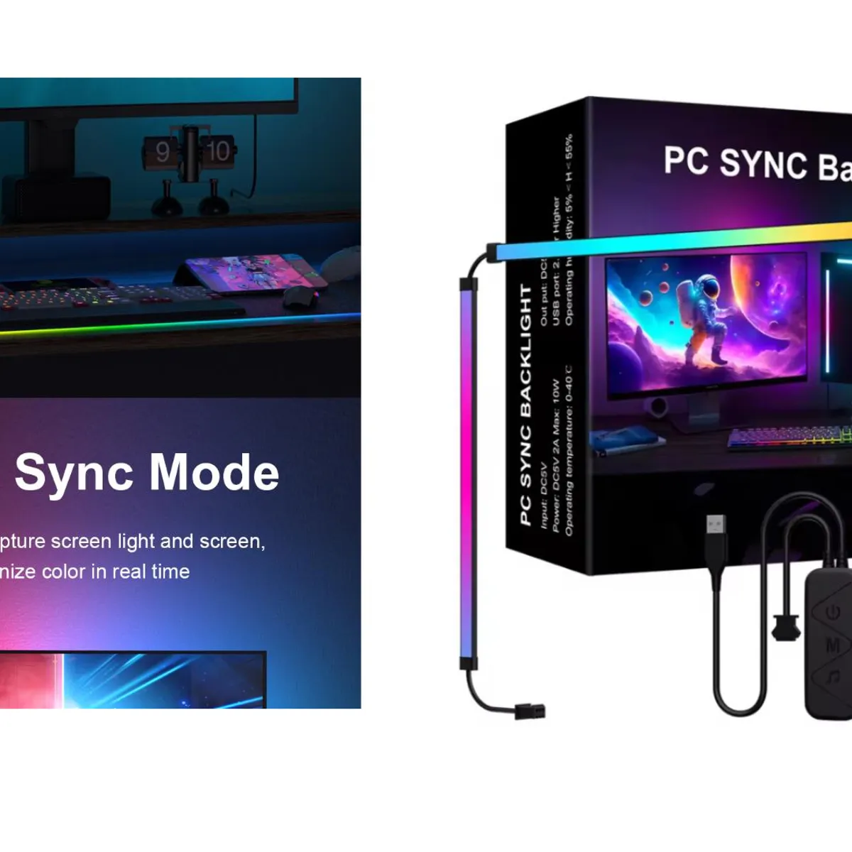 GENERICO - Cinta Led Pctv Inteligente Sincroniza Pantalla Y Musica