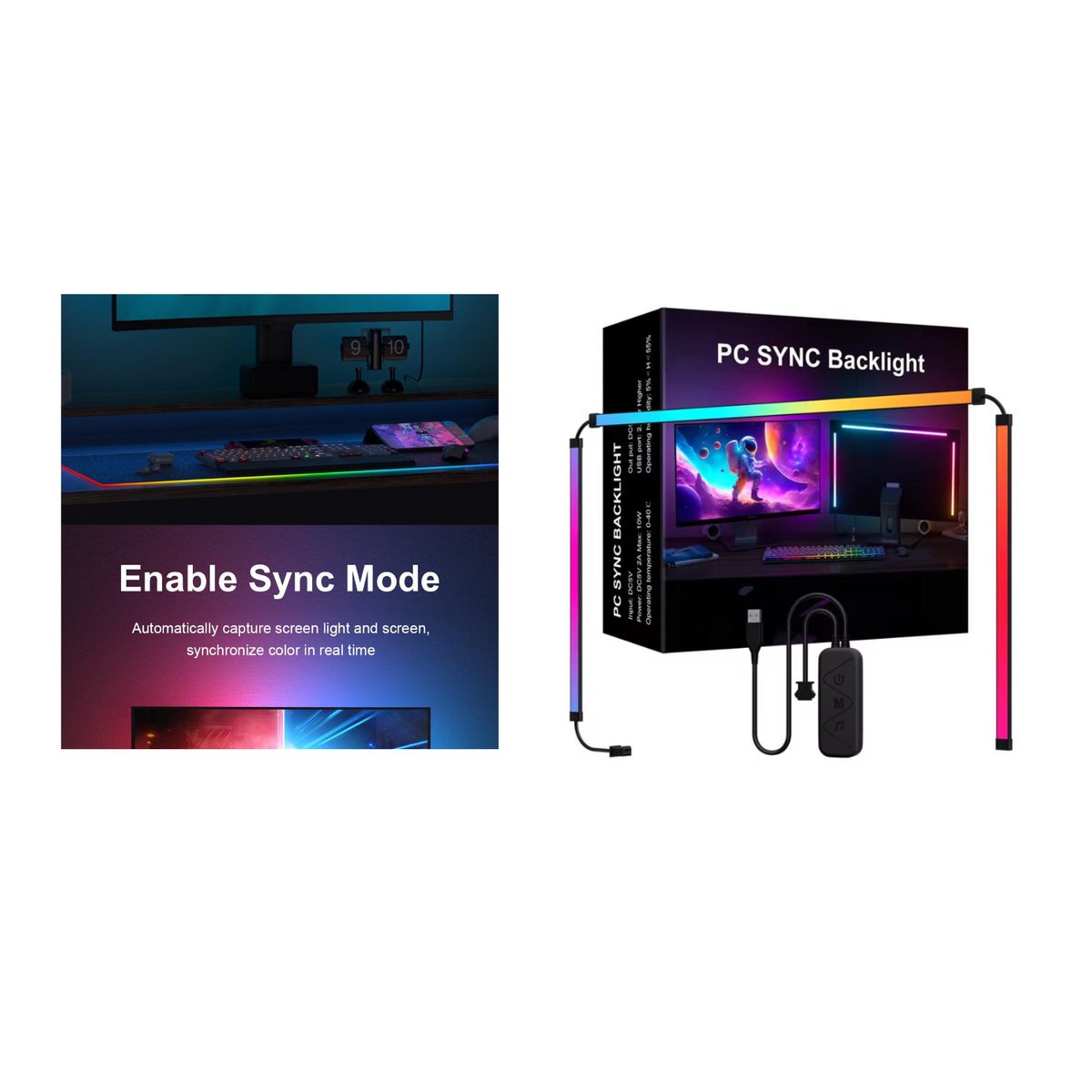 GENERICO - Cinta Led Pctv Inteligente Sincroniza Pantalla Y Musica