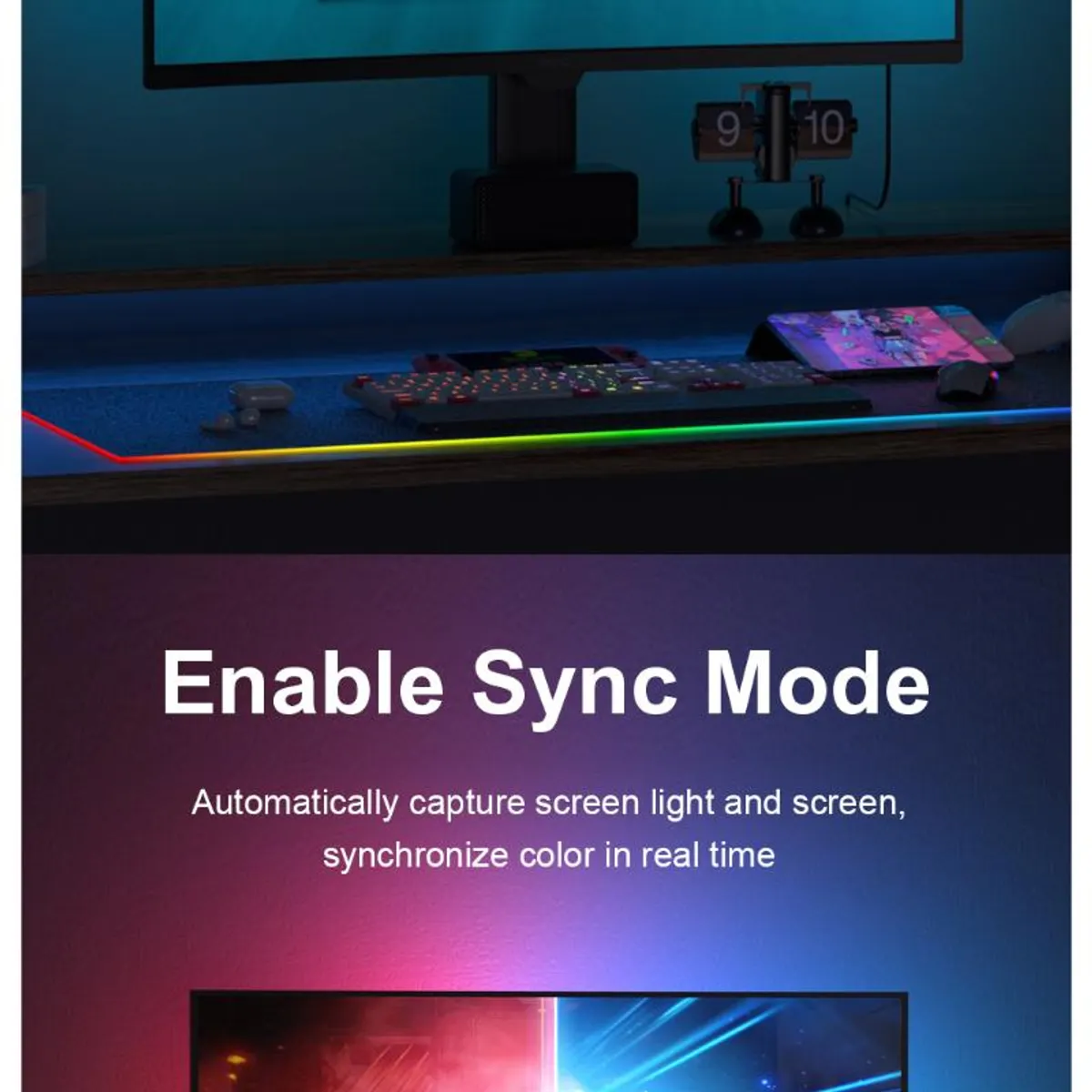 GENERICO - Cinta Led Pctv Inteligente Sincroniza Pantalla Y Musica