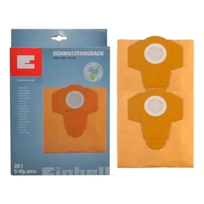EINHELL - Set 5 Bolsas De Repuesto Aspiradora Einhell 20 Lts 2351152