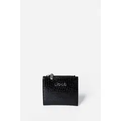 LIOLA - Billetera Croco Charol, Efecto Cuero, Negro