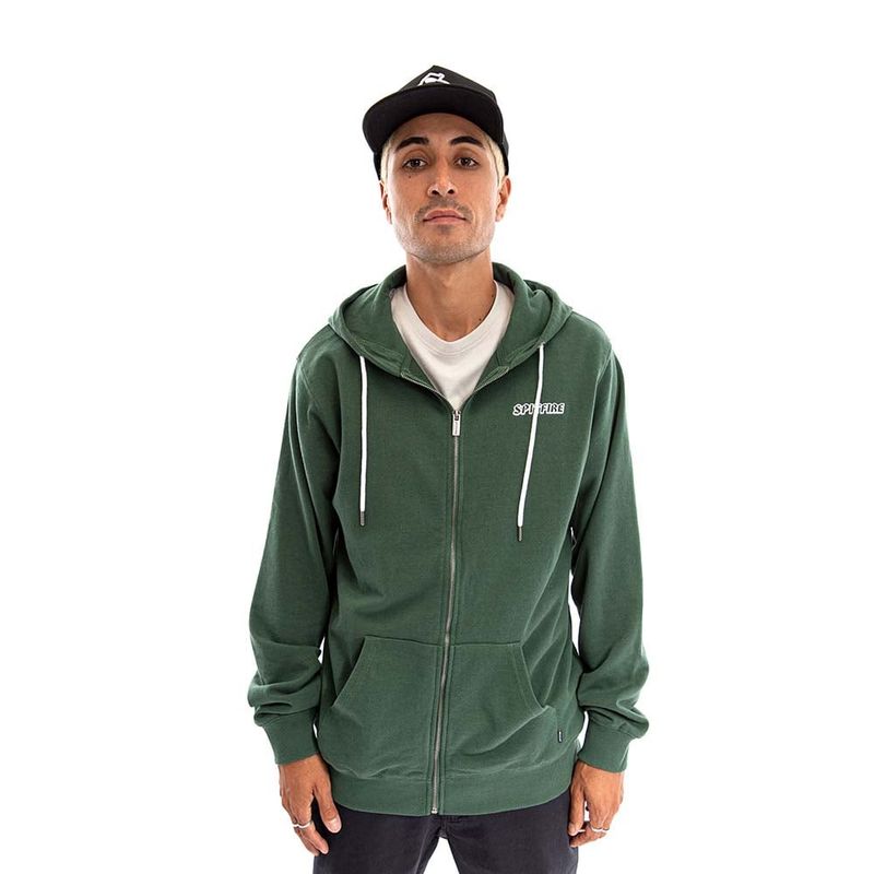 SPITFIRE - Polerón Full Zipper Hombre Spitfire Verde.