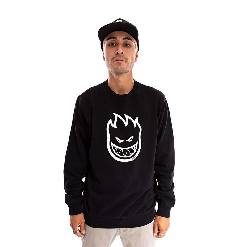 SPITFIRE - Polerón Negro Crew Unisex Spitfire Hombre.