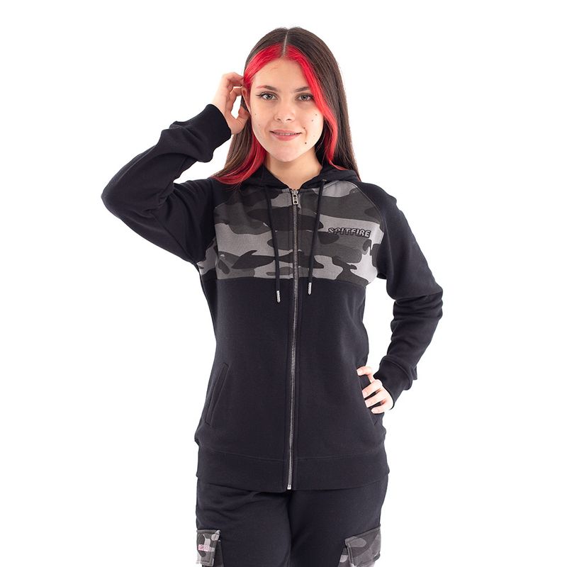 SPITFIRE - Polerón Con Cierre Y Capucha Mujer Spitfire Negro