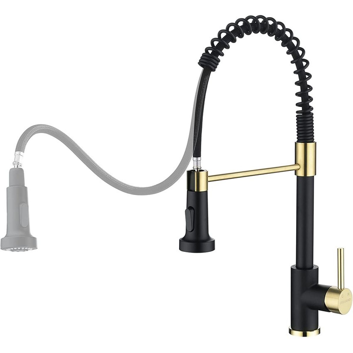 PUREPOWER - Grifo de cocina 360 extensible de acero cepillado