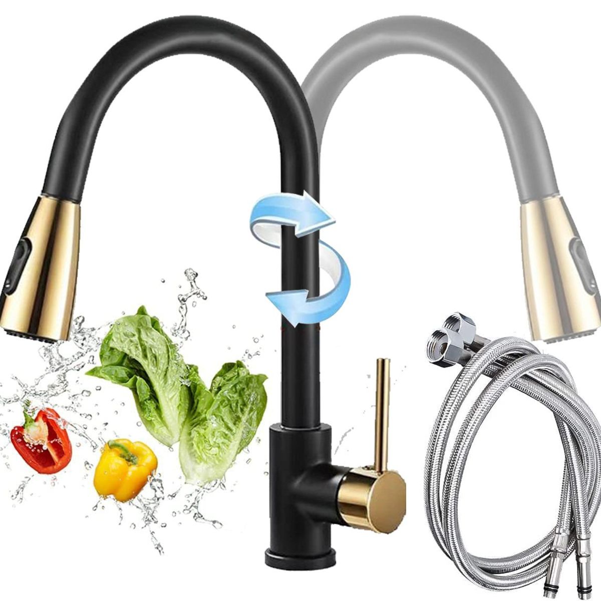 PUREPOWER - Grifo de cocina con rociador extraíble