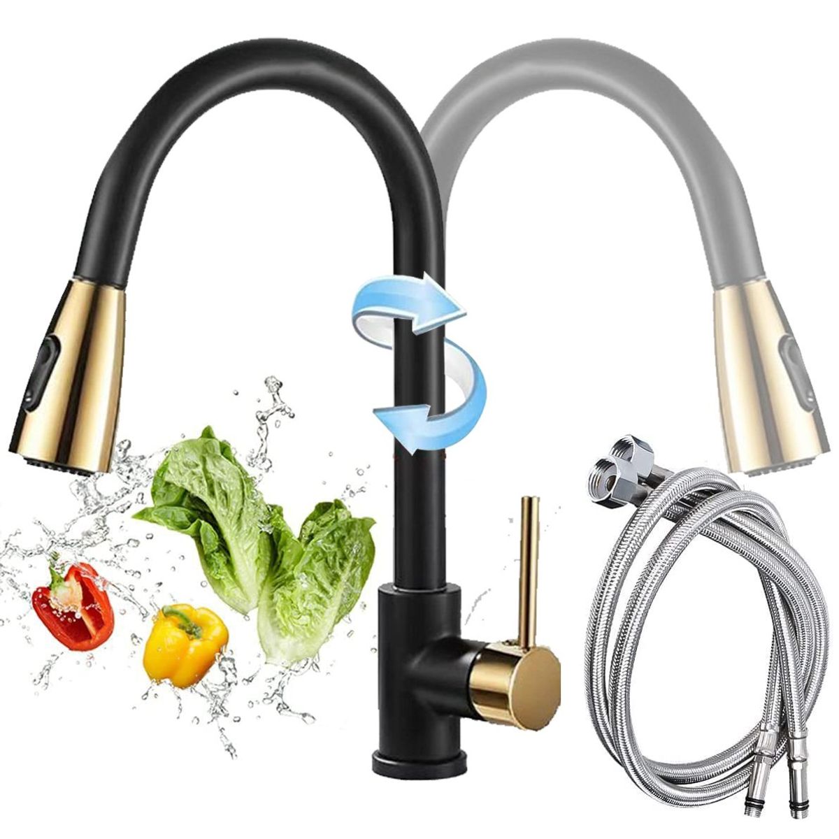PUREPOWER - Grifo de cocina con rociador extraíble