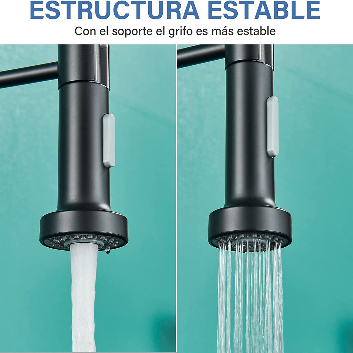 PUREPOWER - Grifo de cocina para lavaplatos monocromado extensible