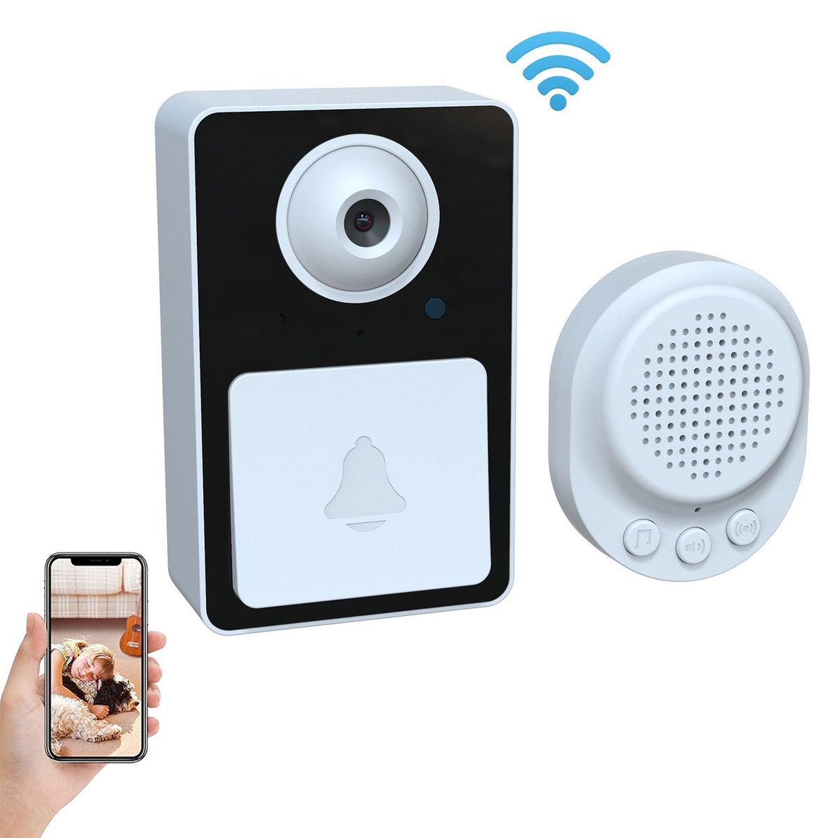 PUREPOWER - Timbre Videoportero Inalámbrico con Bocina Para Hogar