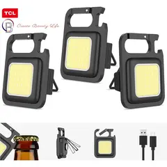 TCL - Mini linterna recargable con llavero - Pack de 3