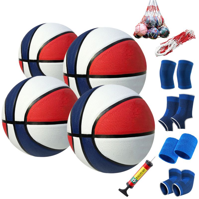 GENERICO - Paquete de 4 Mini pelotas de baloncesto tamaño 3 para niños