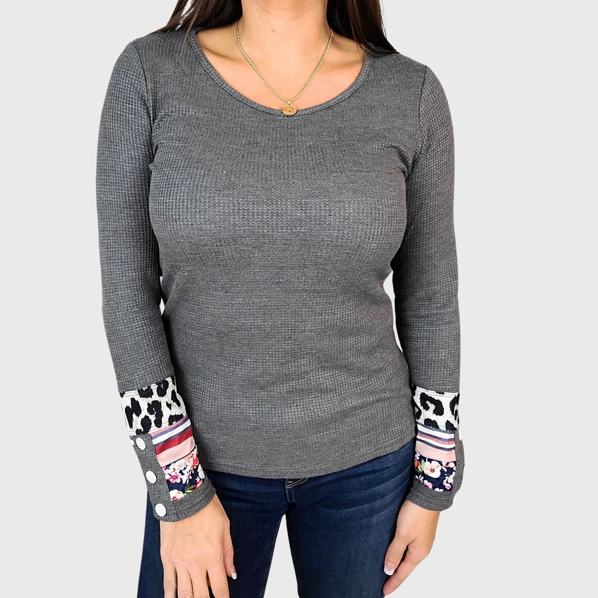 ARRAKASTA - Polera de tela waffle