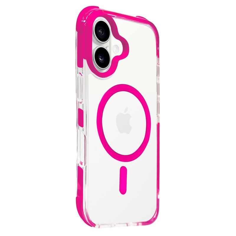 JOIGO - Carcasa Transparente Reforzada Borde Color Para IPhone 11 Fucsia