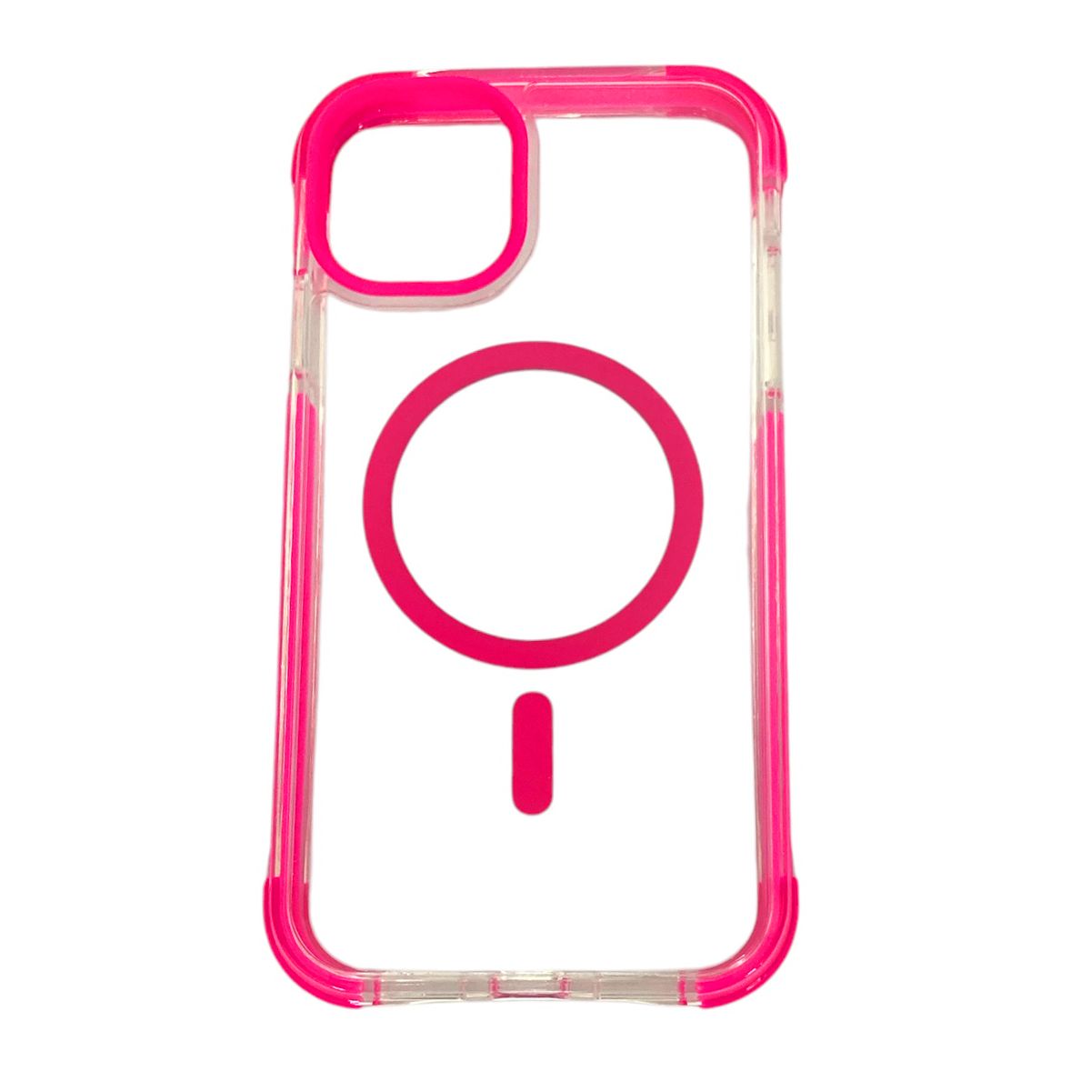 JOIGO - Carcasa Transparente Reforzada Borde Color Para IPhone 11 Fucsia