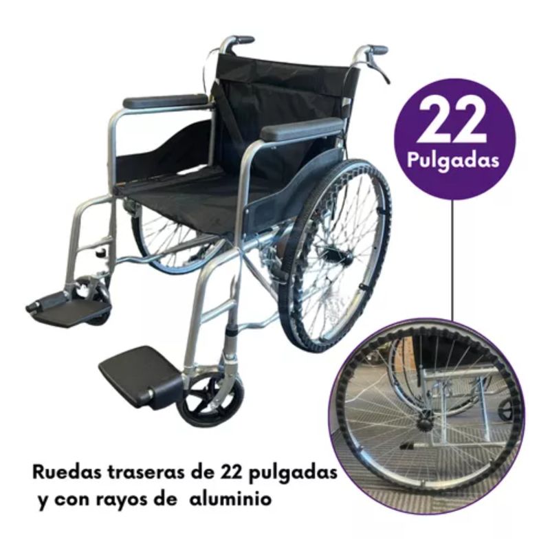 GENERICO - Silla De Ruedas Manual Plegable Color Negra