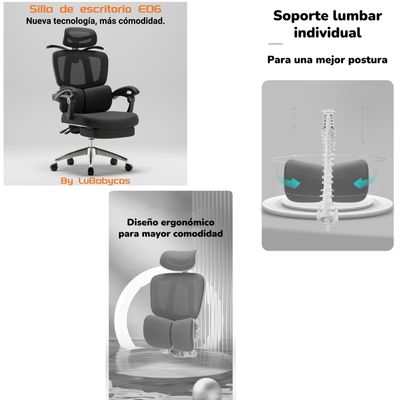 Imagen 2 del producto Silla De Escritorio Reclinable E06 Negra