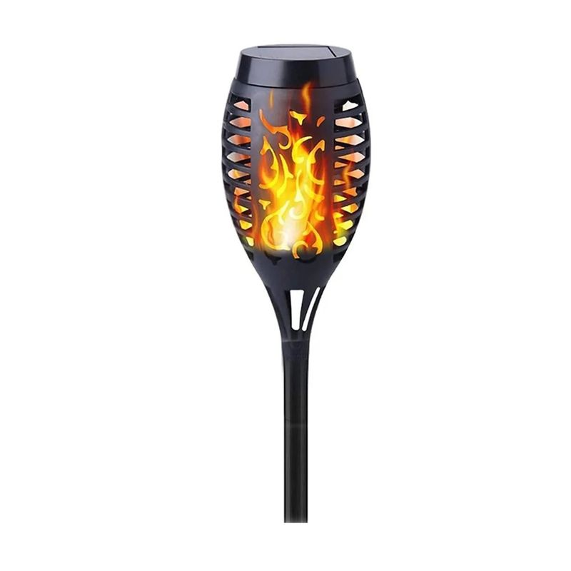 GENERICO - Estaca Luz Solar Led Antorcha Jardín Grande C Panel Calido