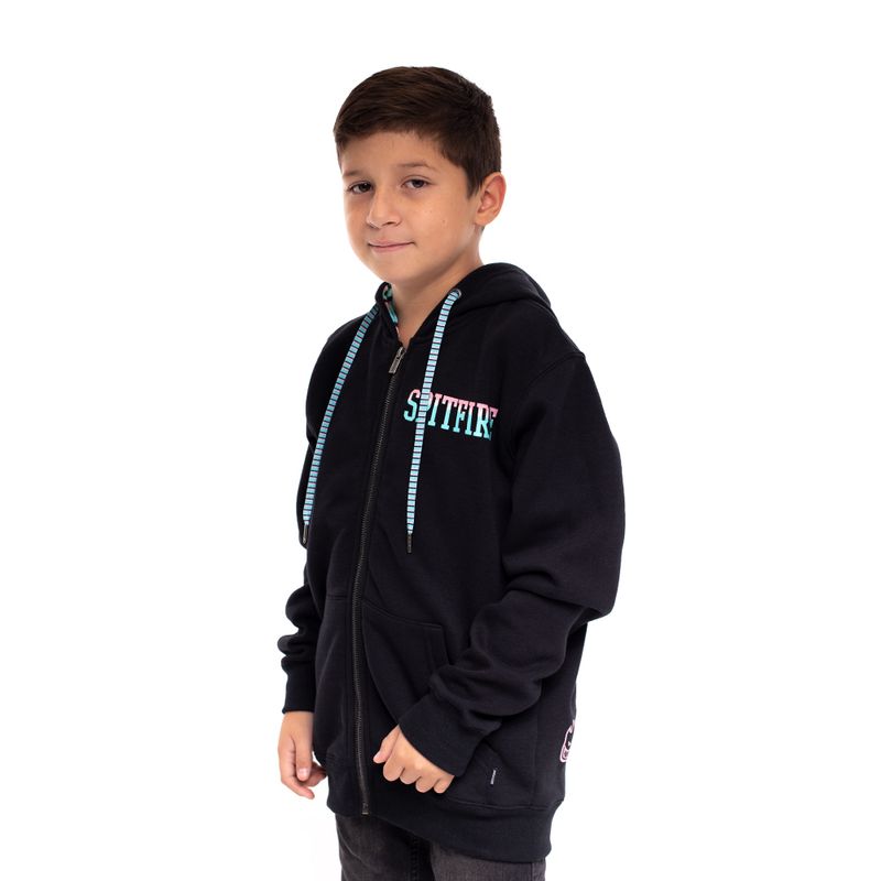 SPITFIRE - Polerón Con Cierre Y Capucha Niño Spitfire Negro