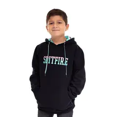 SPITFIRE - Polerón Con Capucha Niño Negro