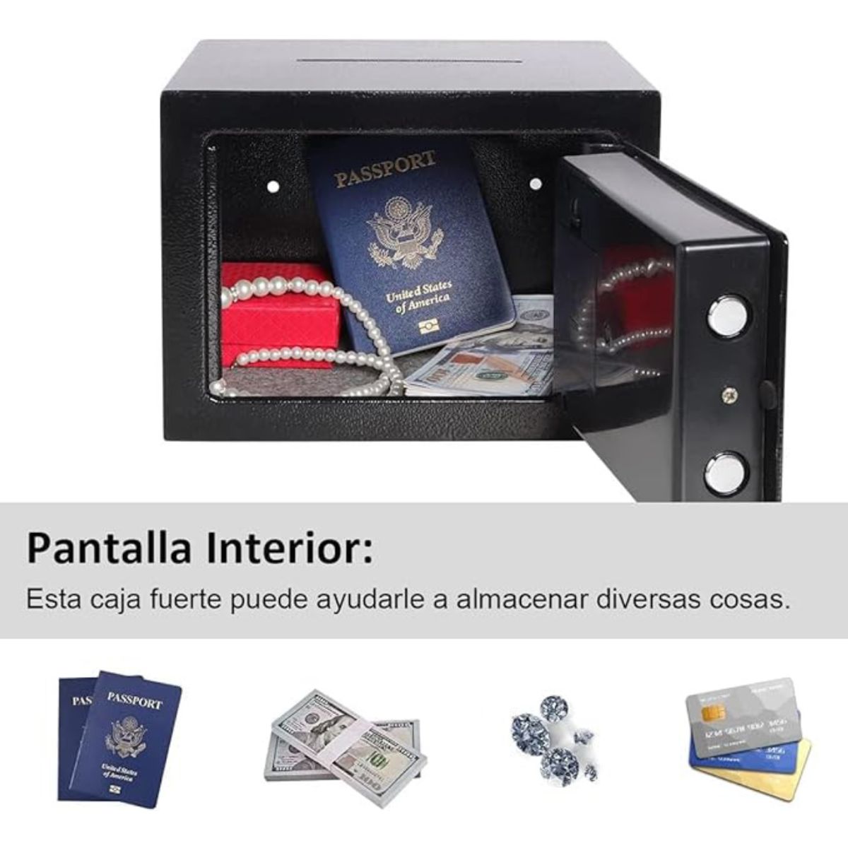 GENERICO - Caja Fuerte Digital 42L con Clave y Llaves Steelock