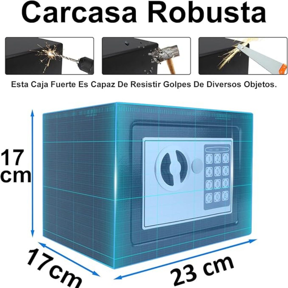 GENERICO - Caja Fuerte Empotrable 42L con Doble Perno y Clave