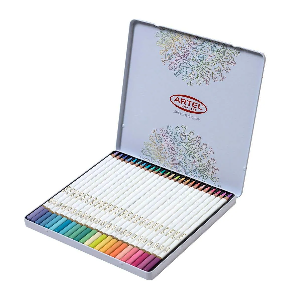 ARTEL - Estuche Metálico Artel 24 Lápices Colores Pasteles