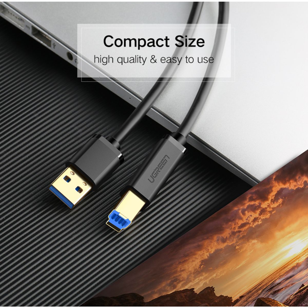 UGREEN - Cable Datos 30 Impresora USB-A a USB-B 2M Ugreen