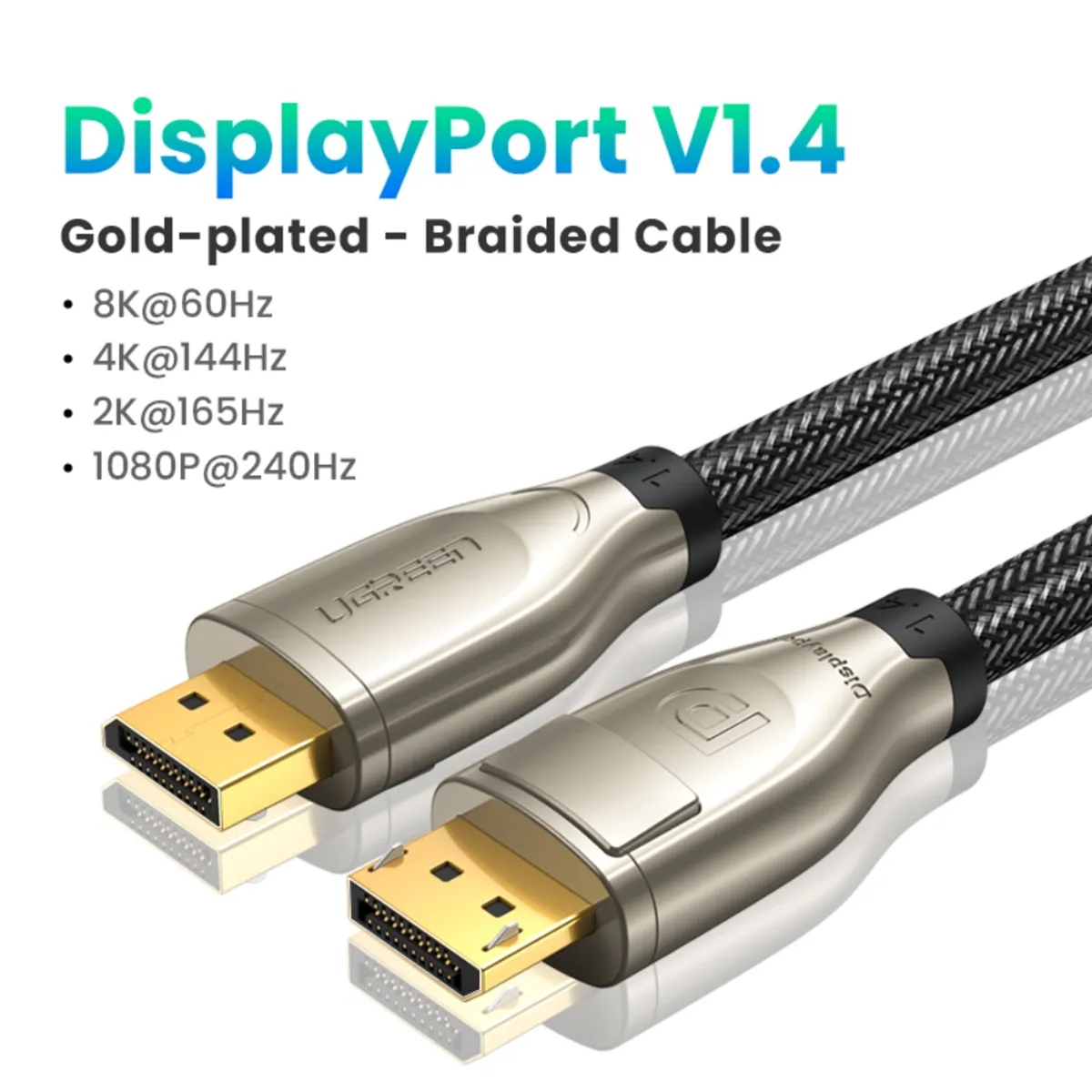 UGREEN - Cable DisplayPort 14 MM 3M Blindado Ugreen