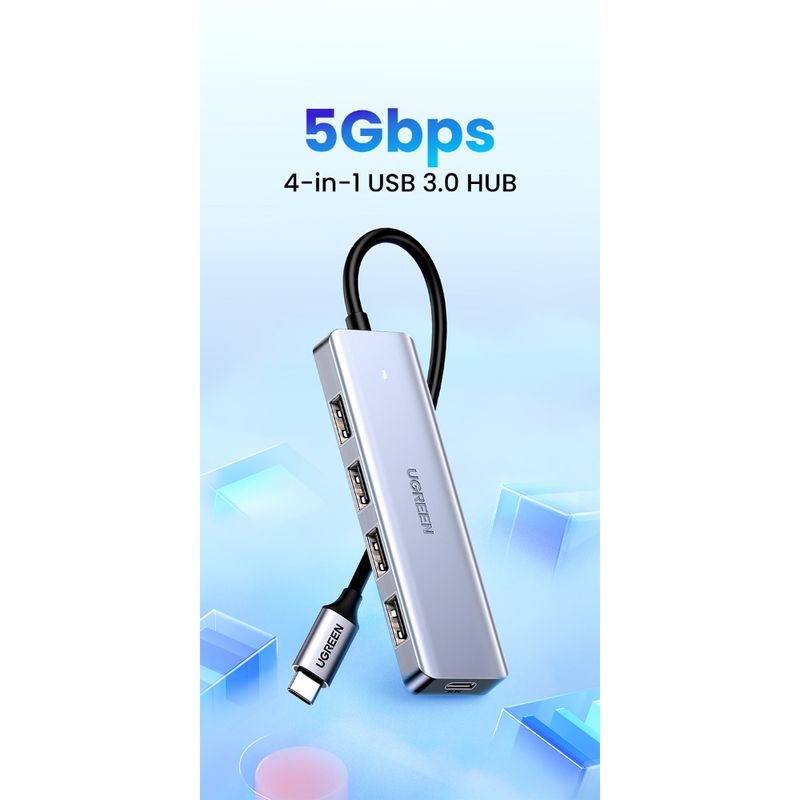 UGREEN - Hub USB-C a 4 USB-A 30 Aluminio Ugreen