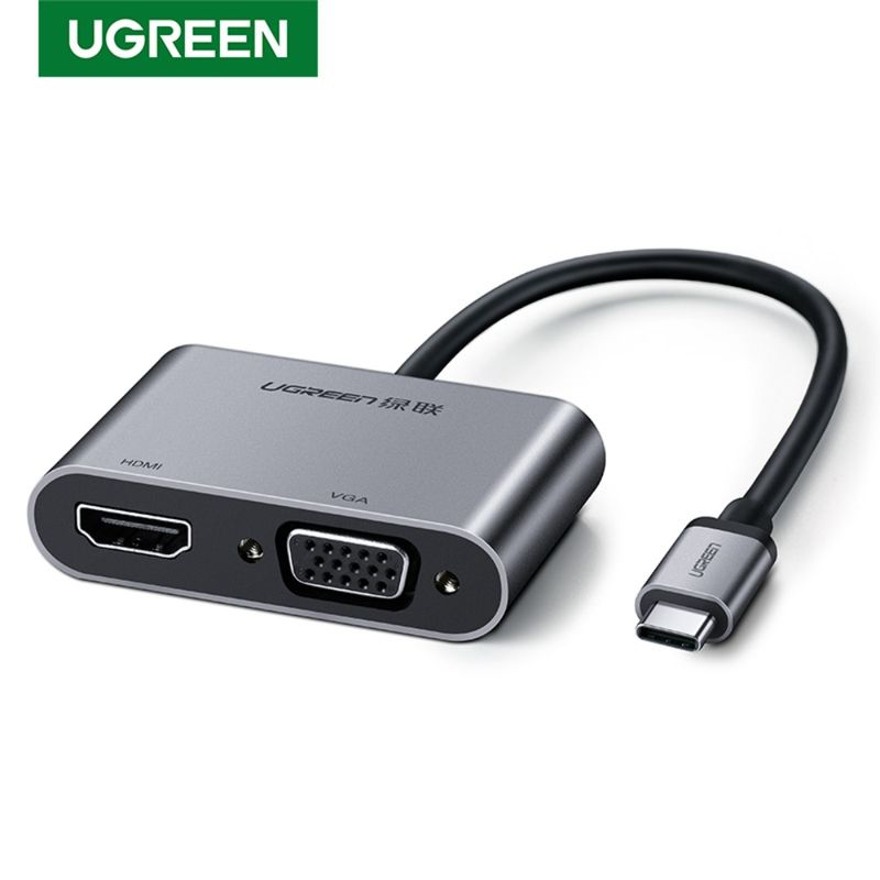 UGREEN - Convertidor USB-C a HDMI+VGA+PD Gris Ugreen