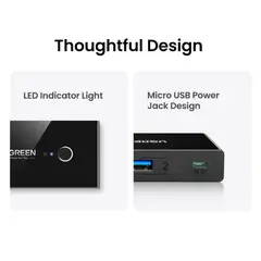 UGREEN - Switch USB 30 2X4 Negro