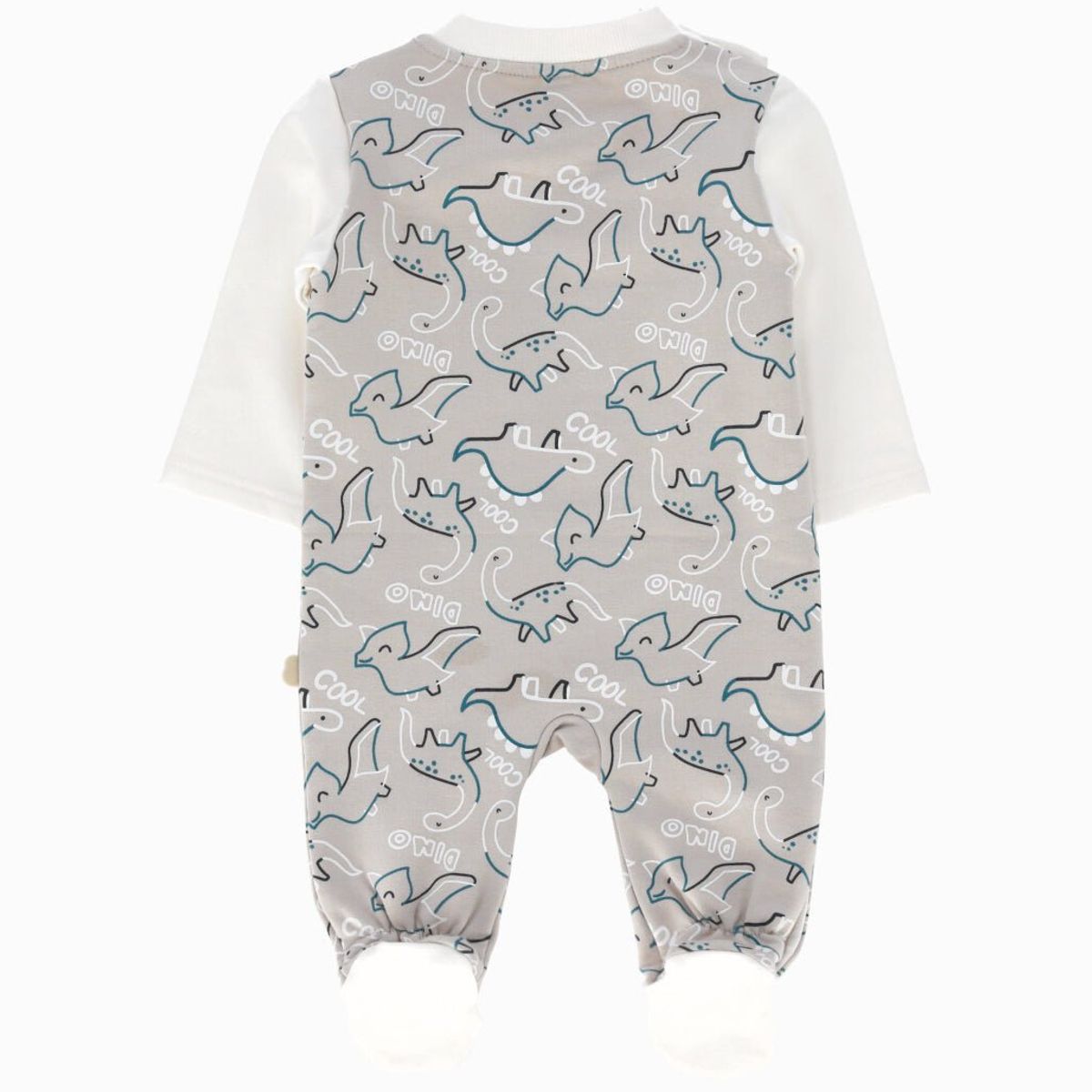 BLACK AND BLUE - Enterito recién nacido con dinosaurio blanco Black and Blue