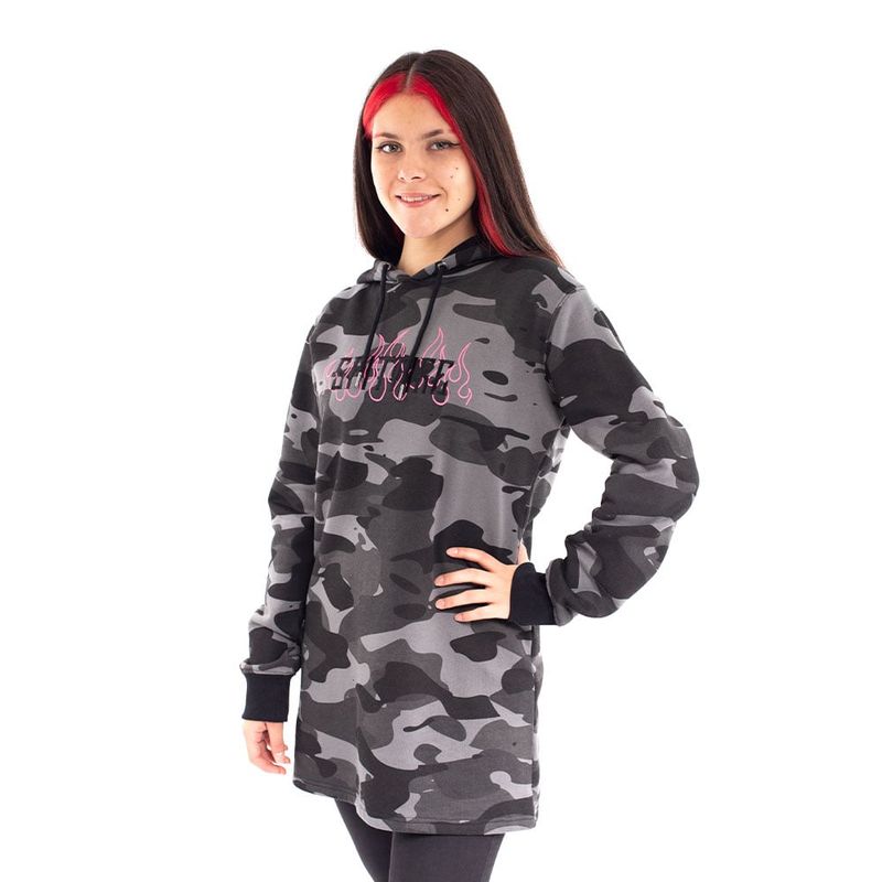 SPITFIRE - Polerón Hoodie Long Fit Mujer Unisex Spitfire Gris