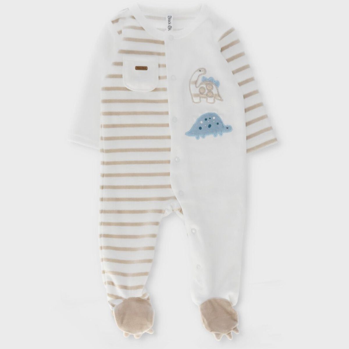 BLACK AND BLUE - Enterito recién nacido con rayas blanco Black and Blue