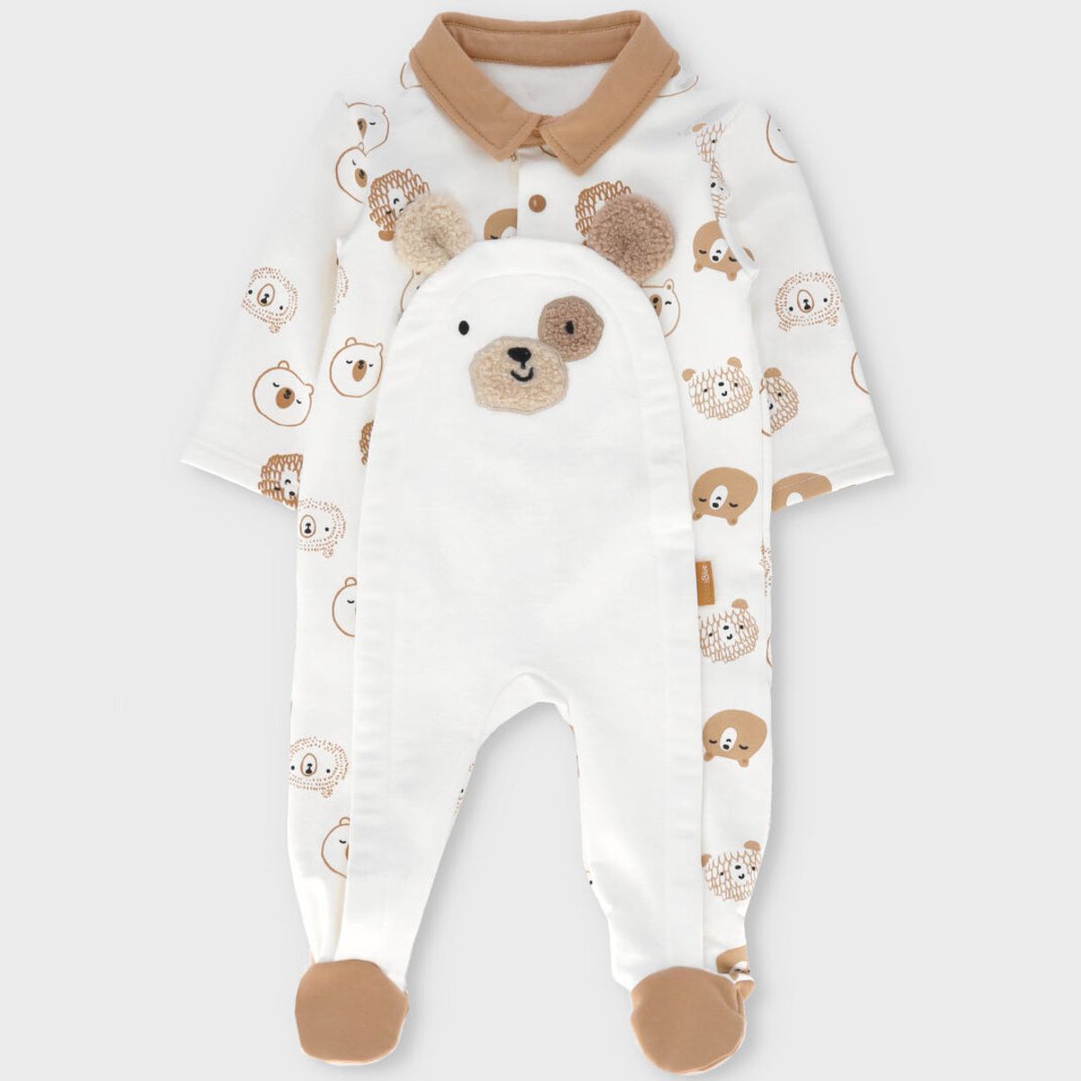 BLACK AND BLUE - Enterito recién nacido con ositos blanco Black and Blue