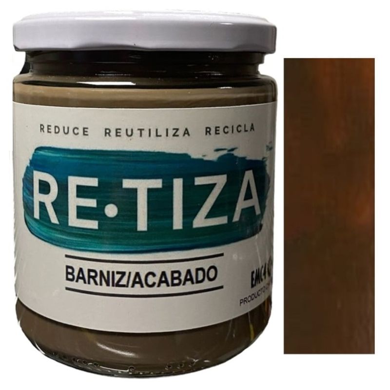 RETIZA - BARNIZ TONO NOGAL  470 ml.  Acabado ecológico y orgánico base agua