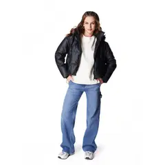 EFESIS - PARKA EROS PUFFER PU - Negro
